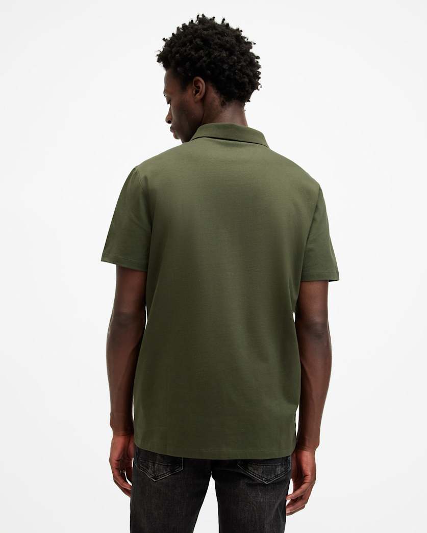 Reid Slim Fit Ramskull Polo Shirt VALLEY GREEN ALLSAINTS US