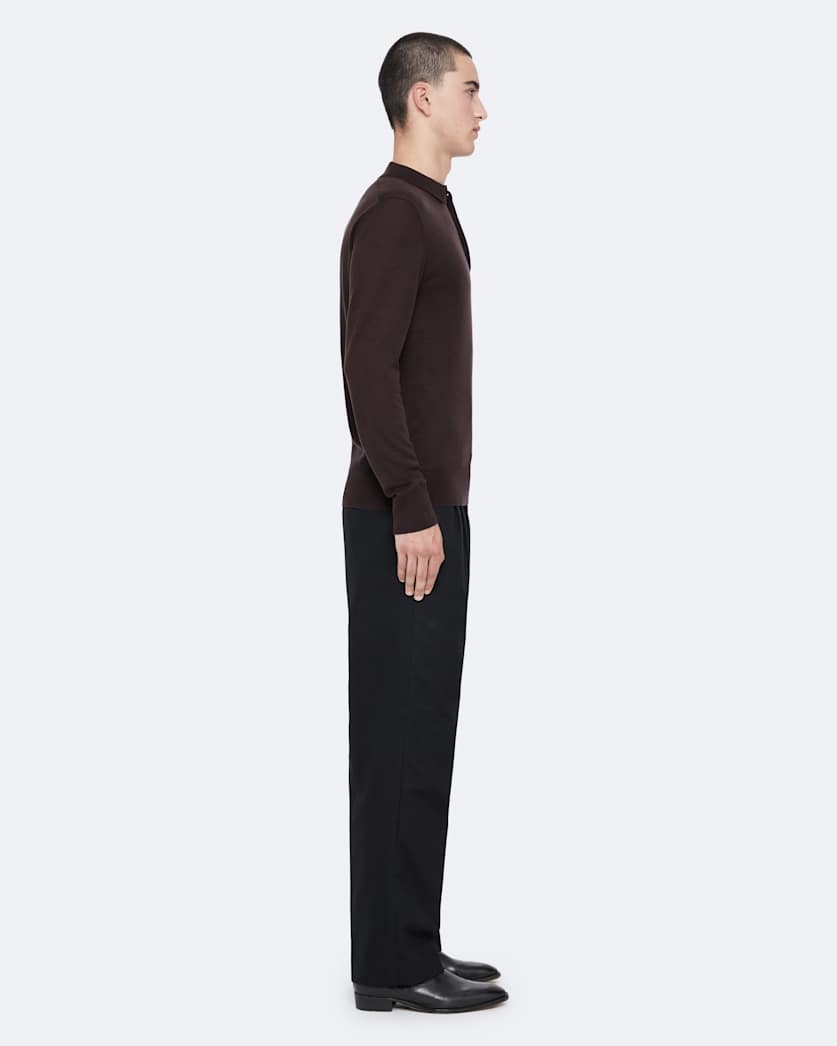Mode merino long sleeve polo