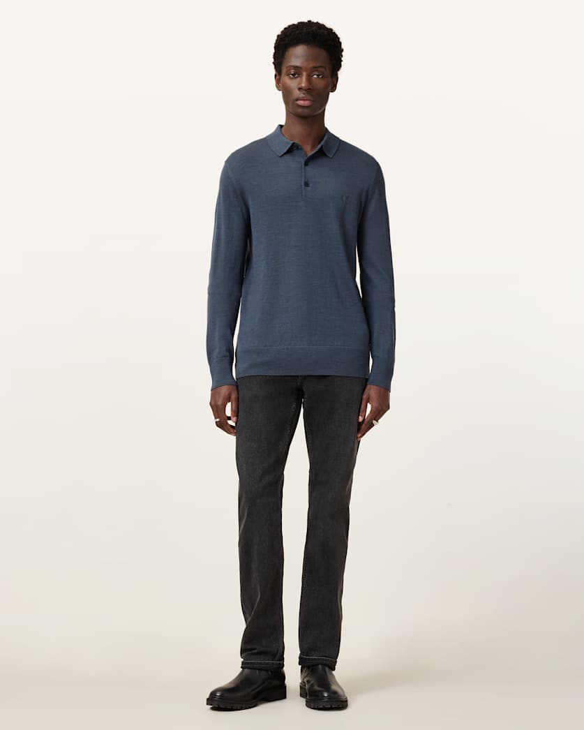 Mode Merino Long Sleeve Ramskull Polo Shirt