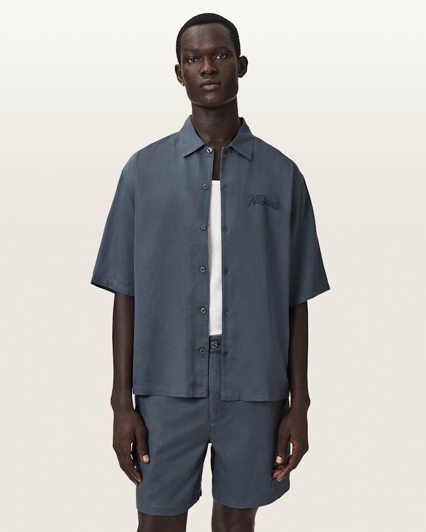 oversized dress shirt men - Brown Oversized-Fit Denim - Size: M 100% Cotton Color Gus Oversized Shirt - White
