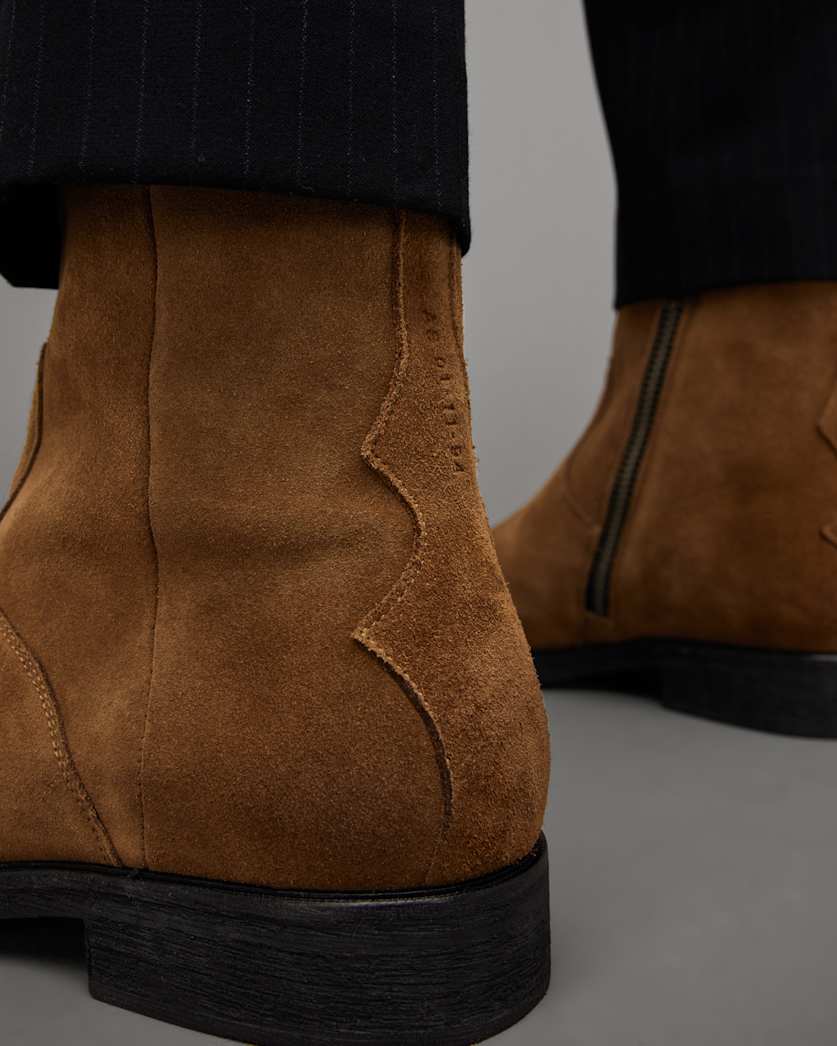 Lang Suede Zip Up Boots
