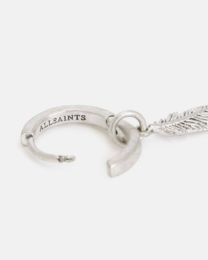 Feather Sterling Silver Hoop Earring