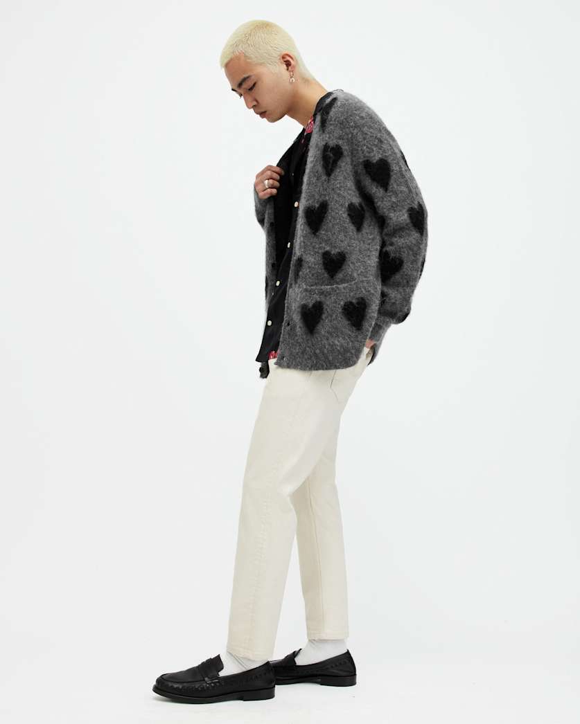 Amore Heart Motif Relaxed Fit Cardigan