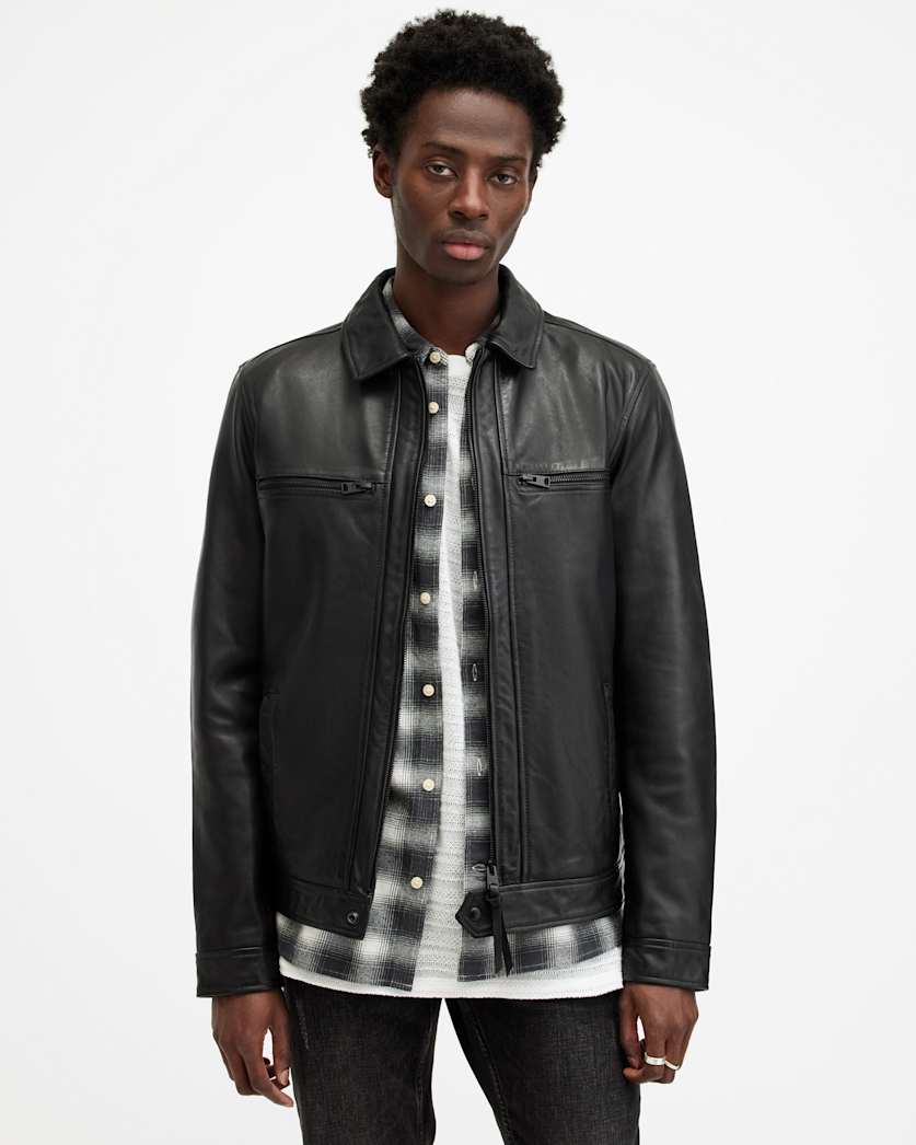 Luck Zip Up Leather Jacket