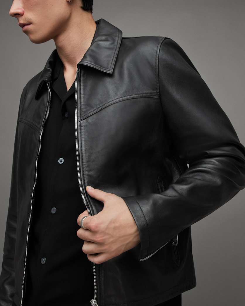 Tune Cropped Zip Up Leather Jacket