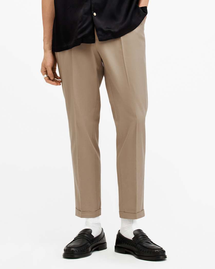 Tallis Slim Fit Cropped Tapered Trousers