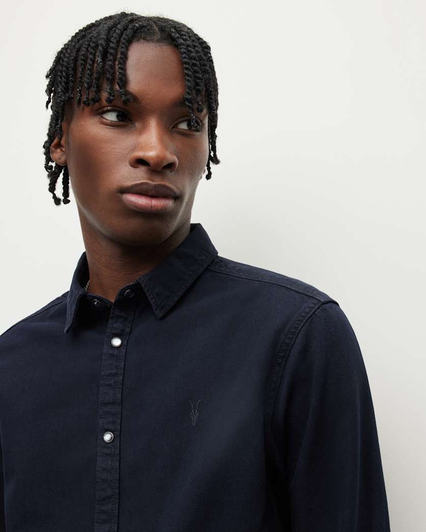 Gleason Press Stud Ramskull Denim Shirt