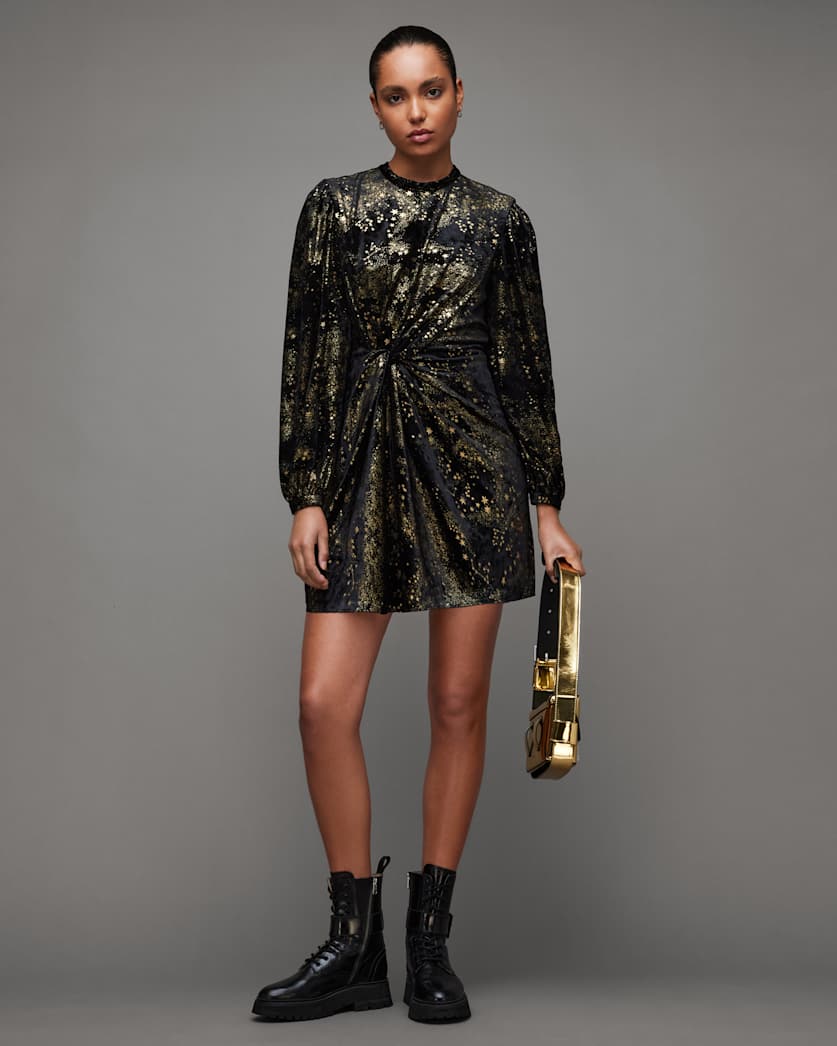 Jemima Star Printed Wrap Over Mini Dress