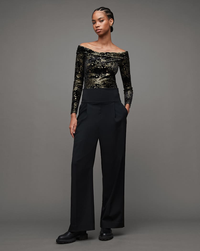 Delta Star Off Shoulder Velvet Top