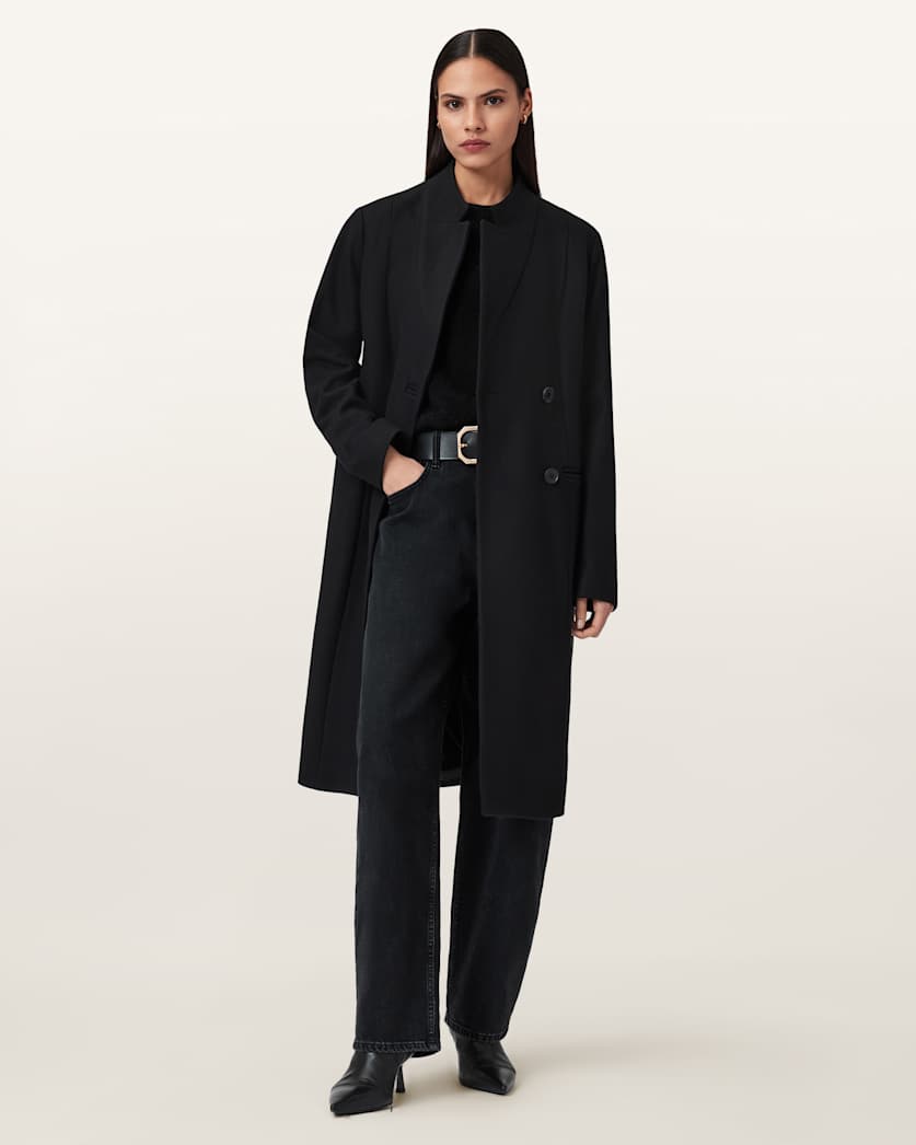 Sidney Wool Cashmere Blend Tailored Coat