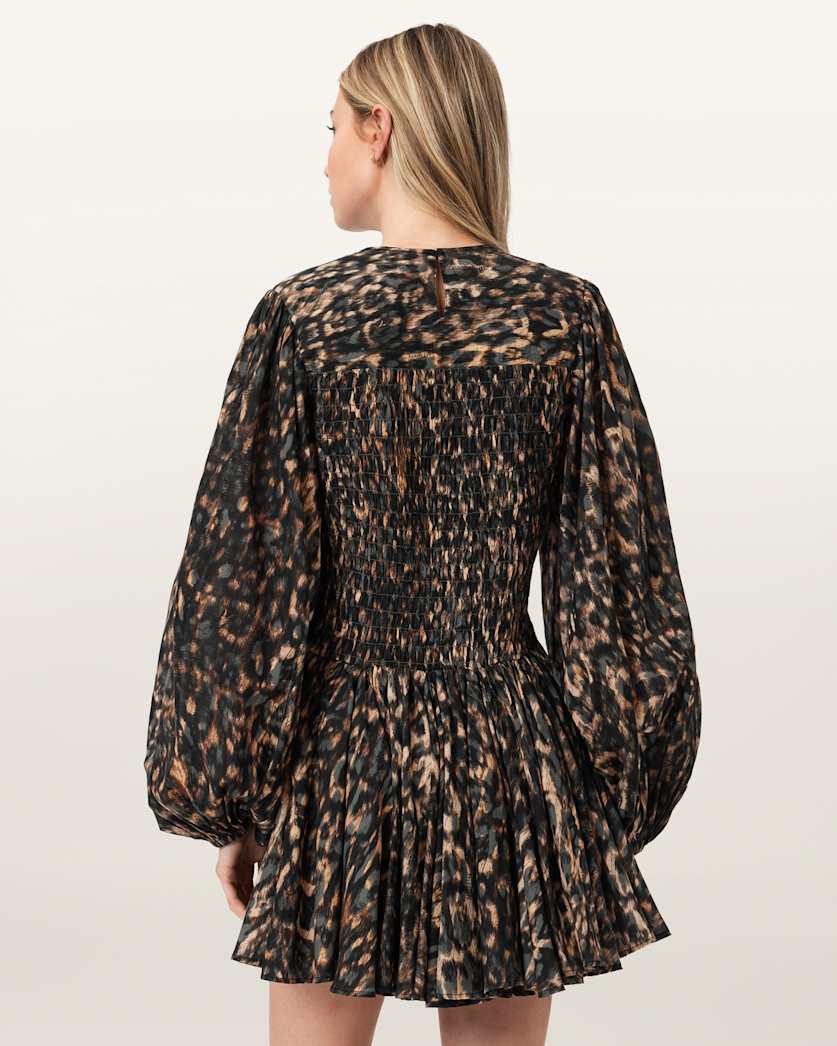 AllSaints Chia Mini Dress - Brown