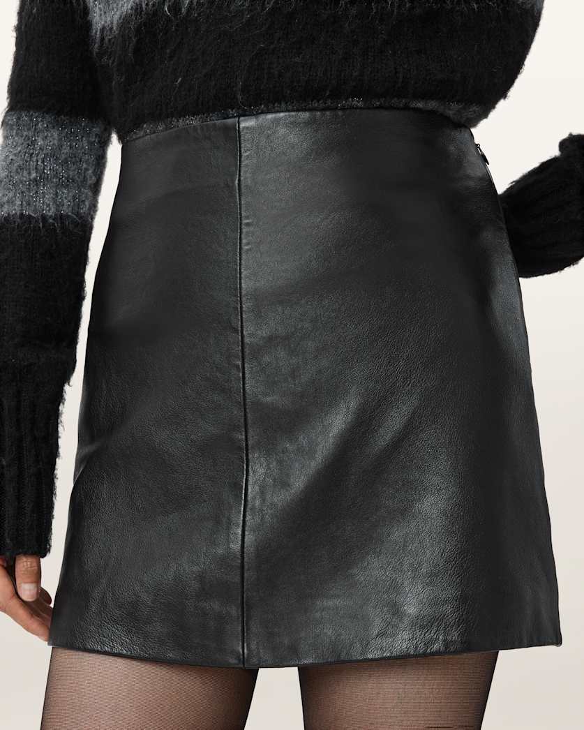 Renai Slim Fit Leather Mini Skirt