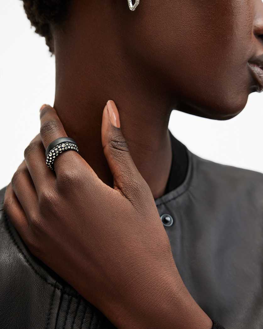 Celeste Chunky Silver Tone Ring Set