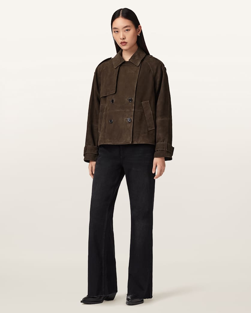 Reya Cropped Suede Mac