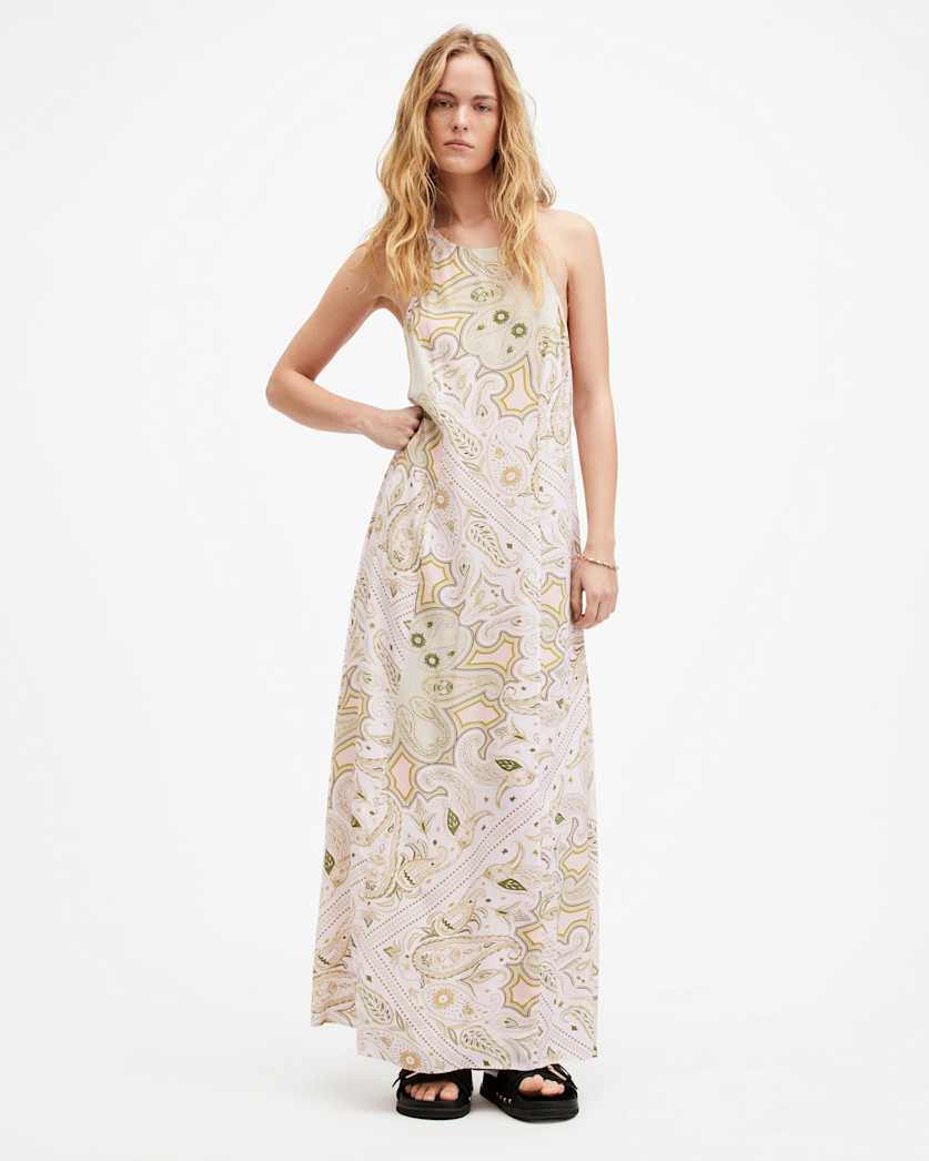 Sarah Avalon Halter Neck Tie Maxi Dress