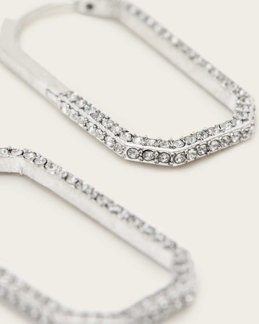 Hattie Crystal Hex Hoop Earrings