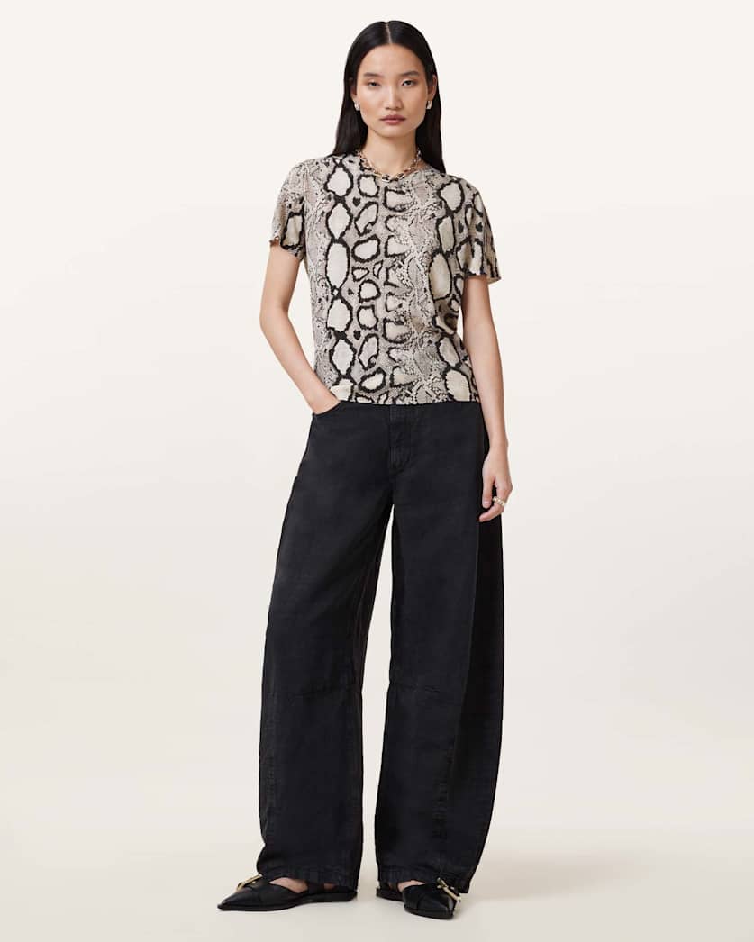 Anouk Snake Print Merino Wool T-Shirt