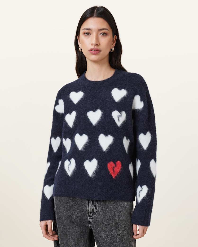 Amora Love Heart Jacquard Sweater