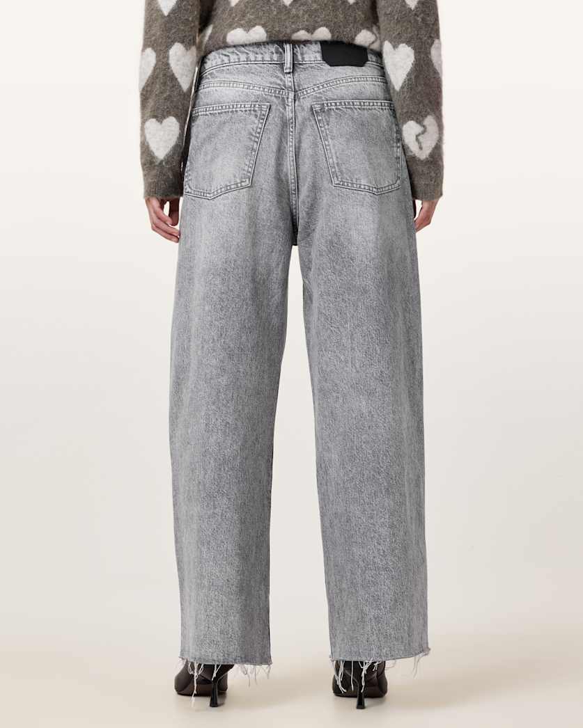 Aki Crossover Wide Leg Denim Jeans