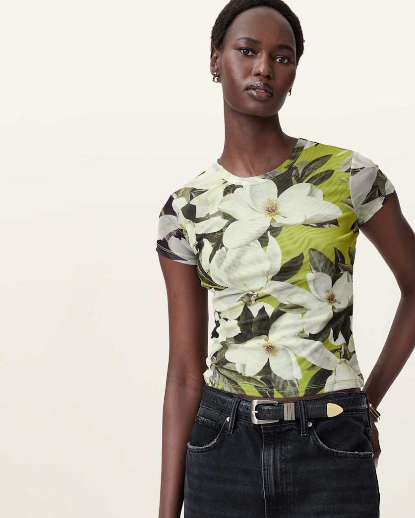 Ellie Mesh Floral Print T-Shirt