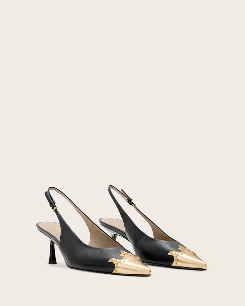 Denver Leather Slingback Heeled Shoes