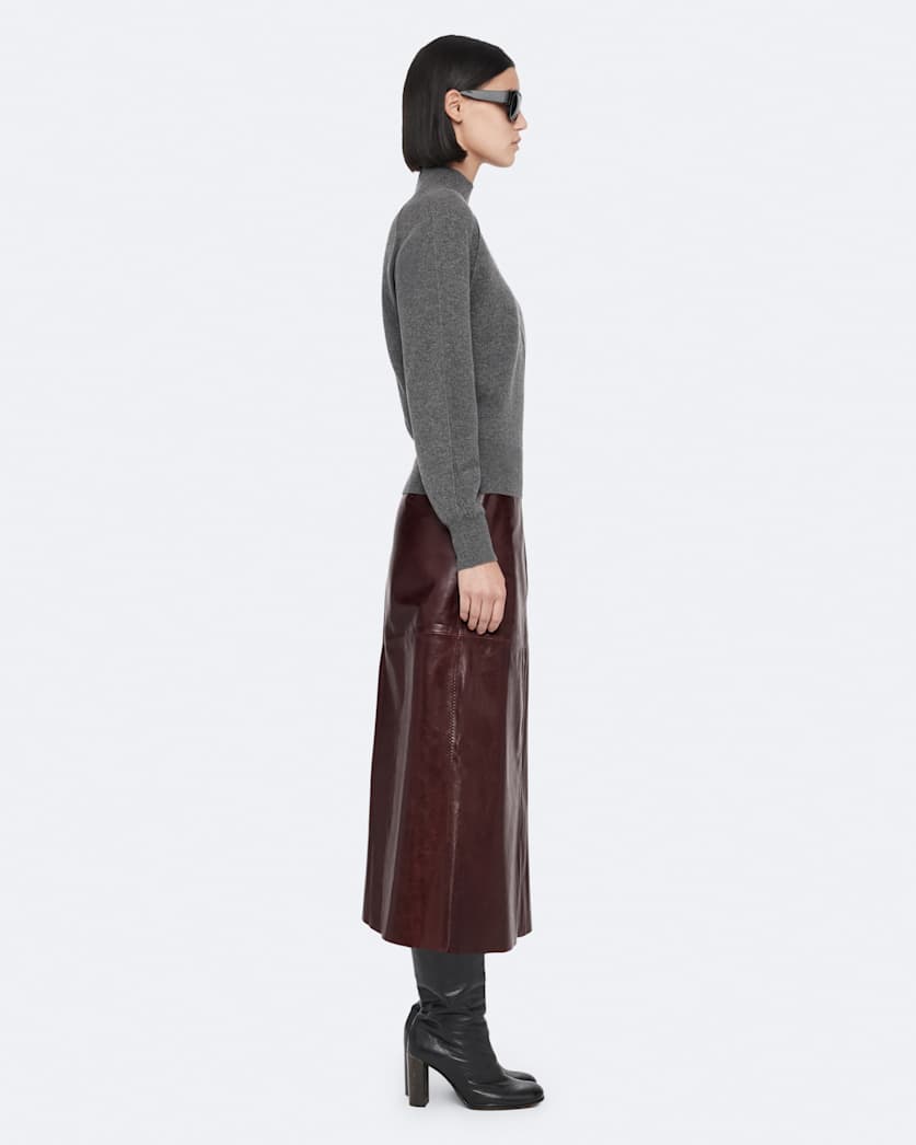 Olivia Leather Midi Skirt