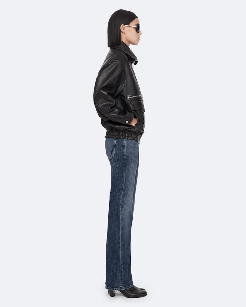 Elisa Leather Bomber Jacket