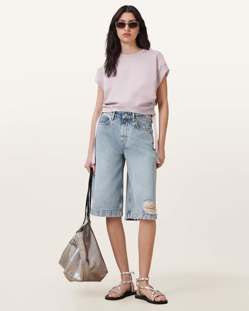 Mira Cropped Drawcord T-Shirt
