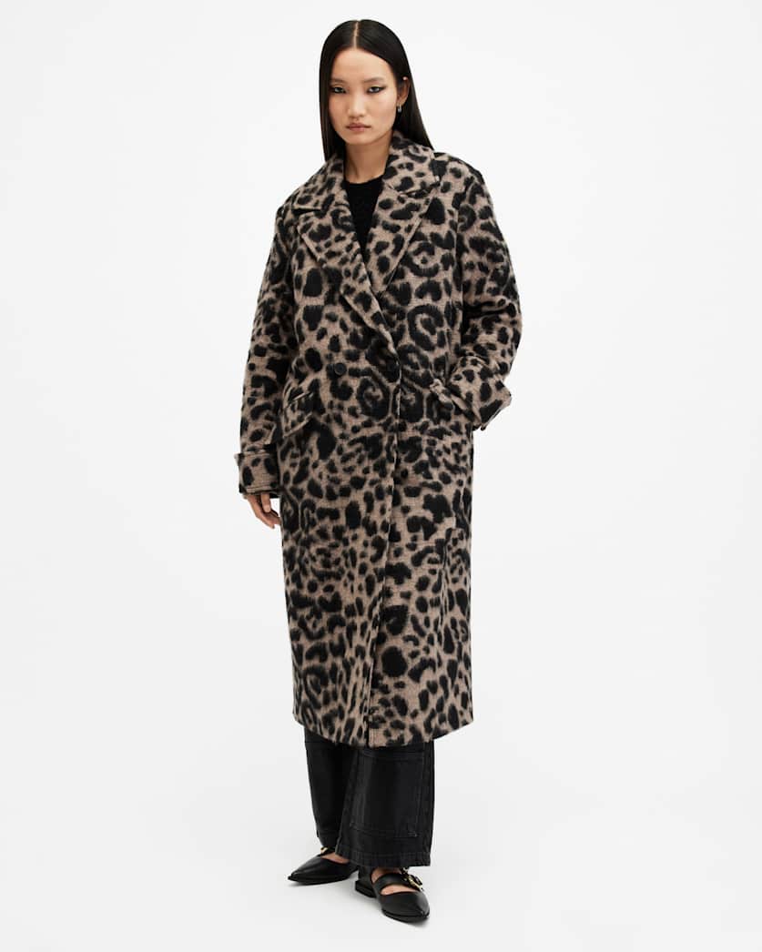 Mabel Leopard Print Oversized Coat