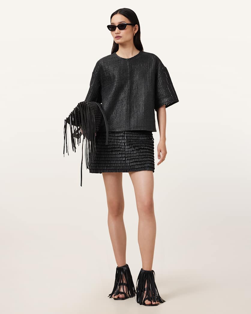 Krindle Leather Mini Skirt