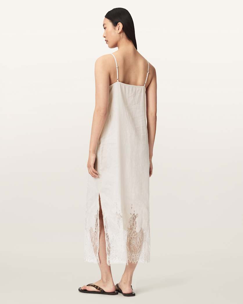 Samia Linen Lace Midi Dress