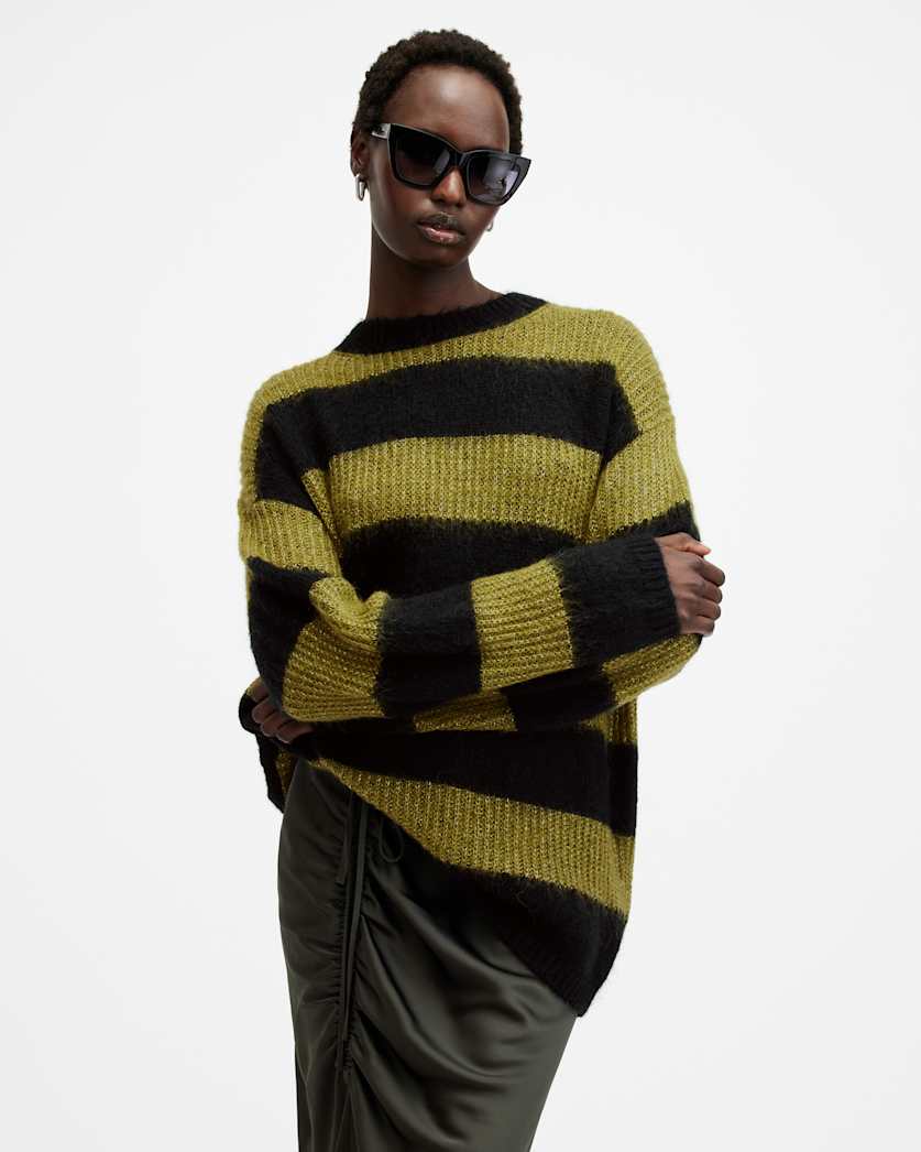 Onyx Striped Relaxed Fit Sweater