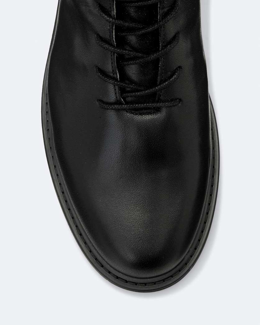 Misty Back-Zip Leather Military Boots