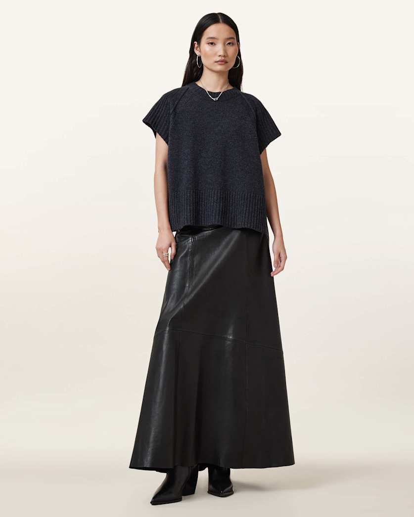 Giana Leather Maxi Skirt