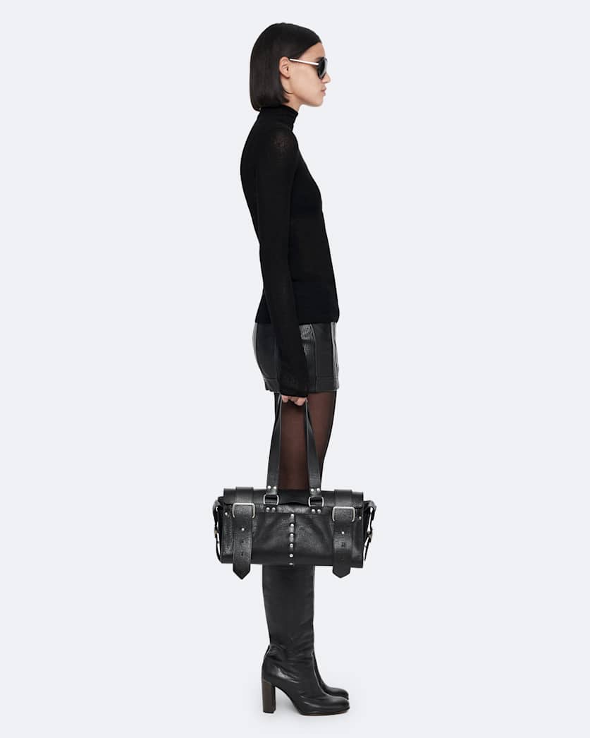 Endry leather mini skirt