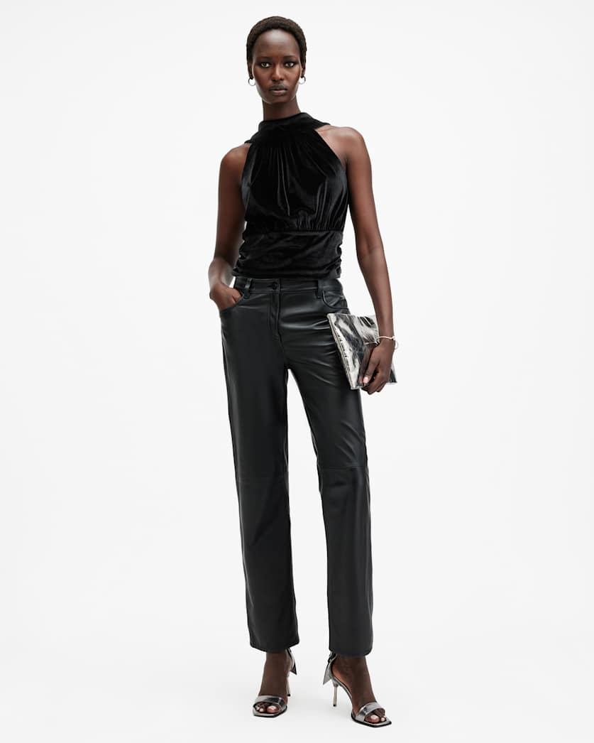 Bellatrix High Neck Velvet Top