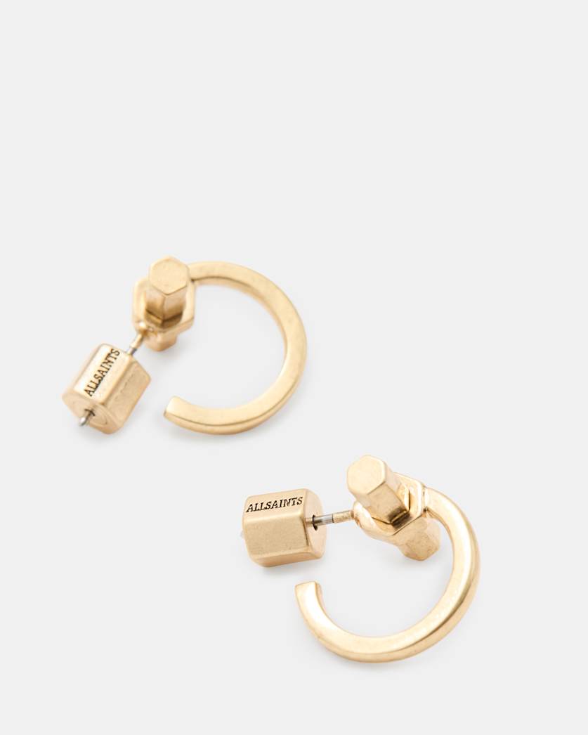Toggle Huggie Hoop Earrings