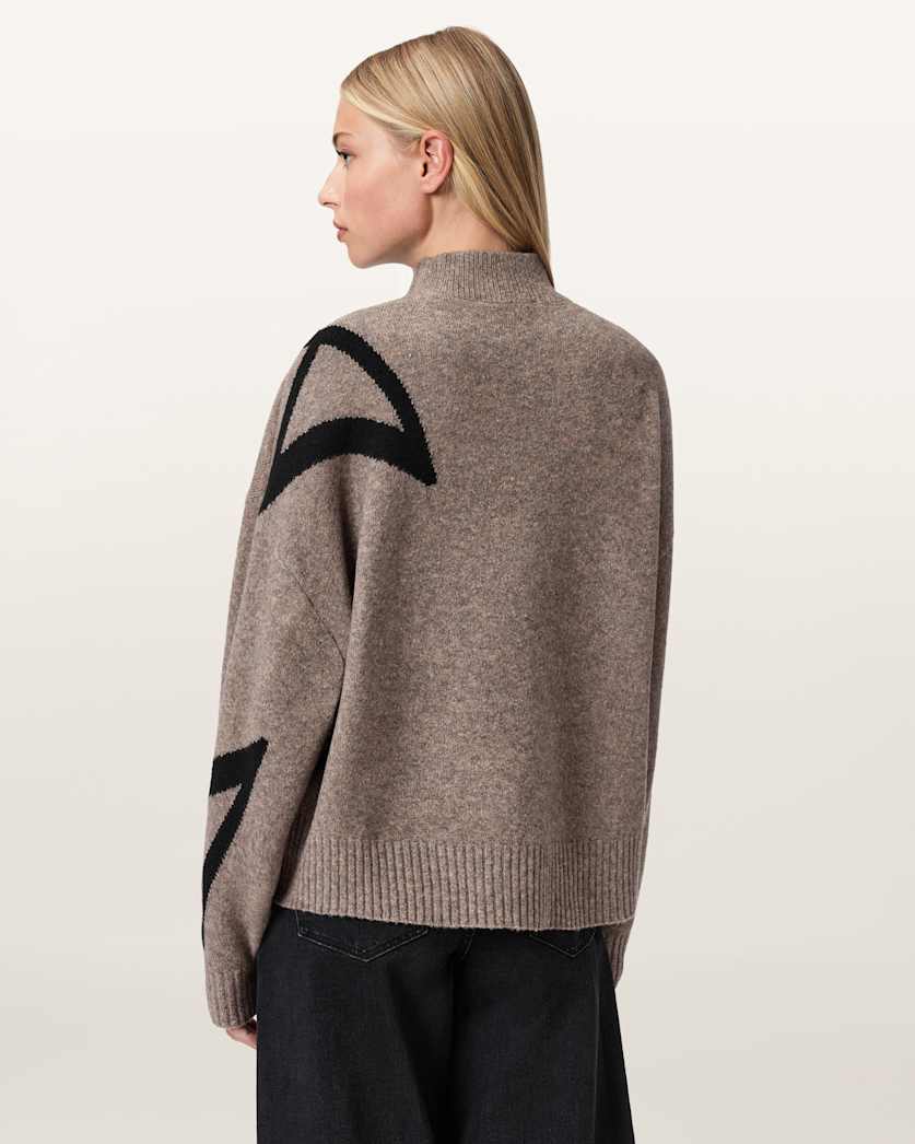 A Star High Neck Jacquard Jumper