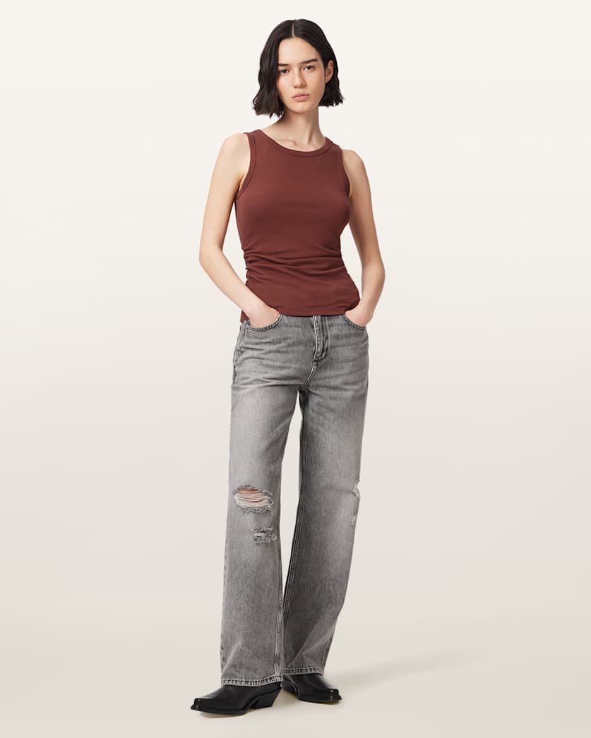 Katarina Boat Neck Slim Fit Tank Top