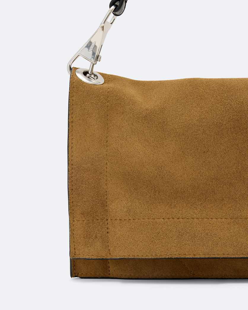 Lutece Fold Suede Shoulder Bag