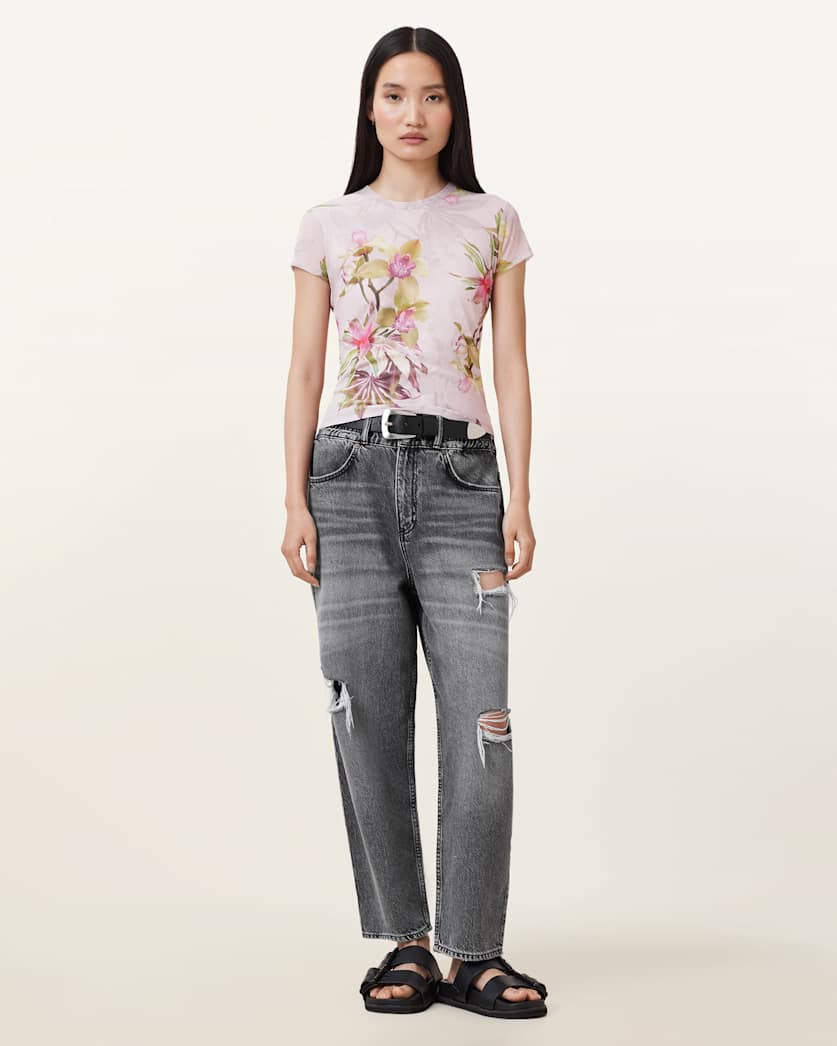 Ellie Floral Print Mesh T-Shirt
