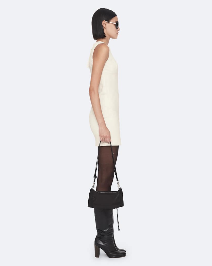 Vee Perforated Leather Dress