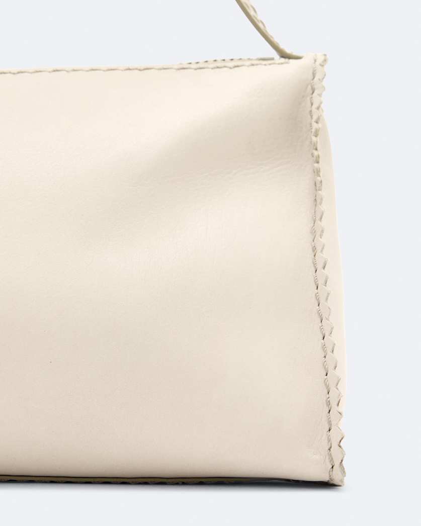 Siloh Pinked-Edge Leather Shoulder Bag