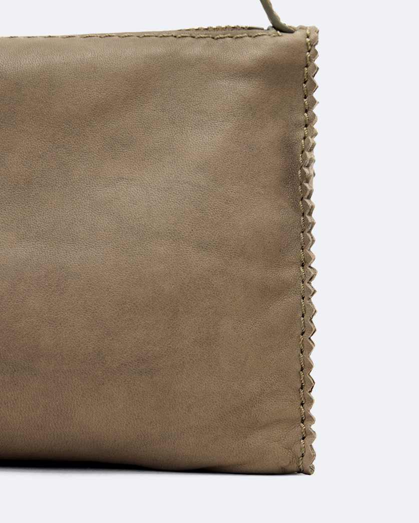 Siloh Pinked-Edge Leather Shoulder Bag