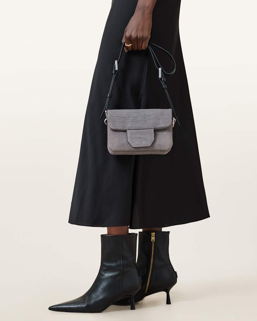 Jupiter Croc-Effect Leather Crossbody Bag