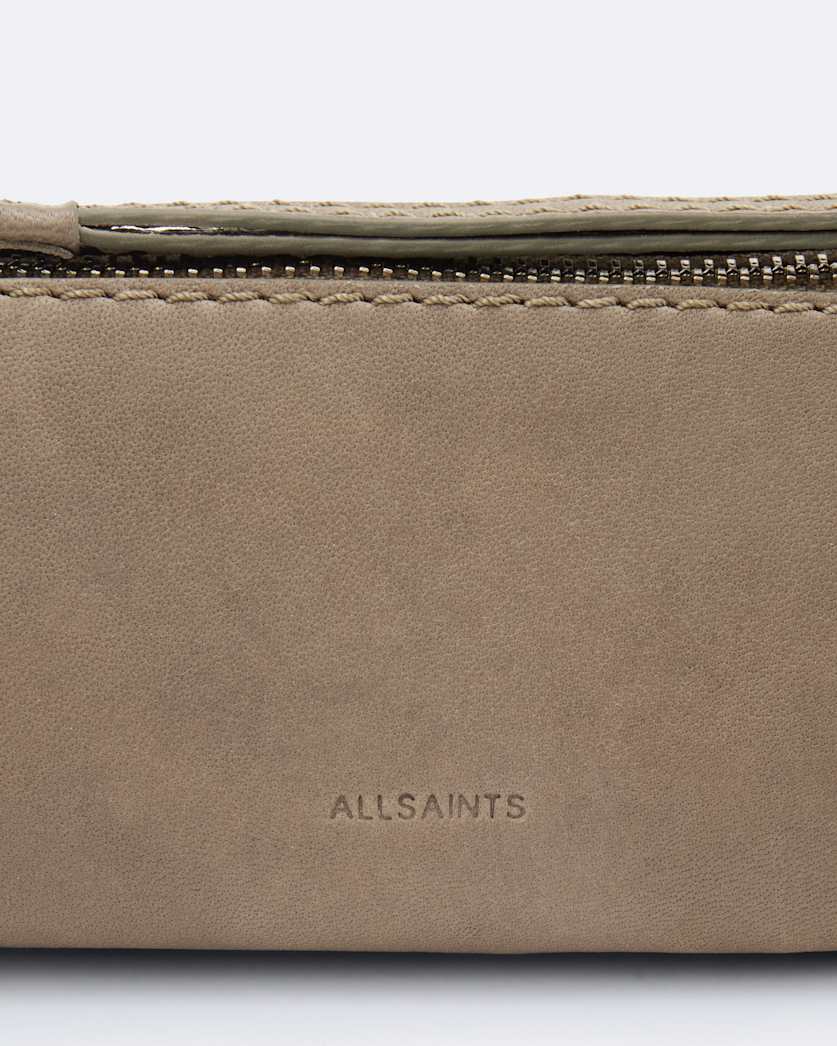 Pinked edge leather pencil case