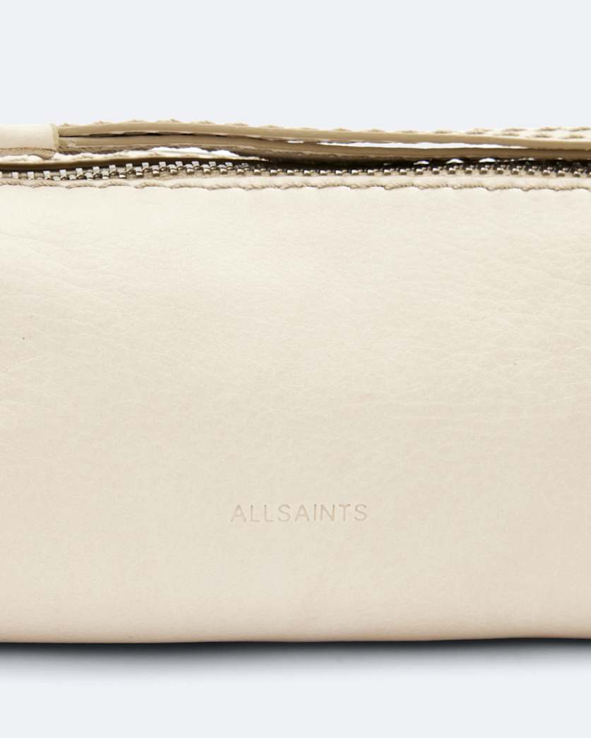 Pinked edge leather pencil case