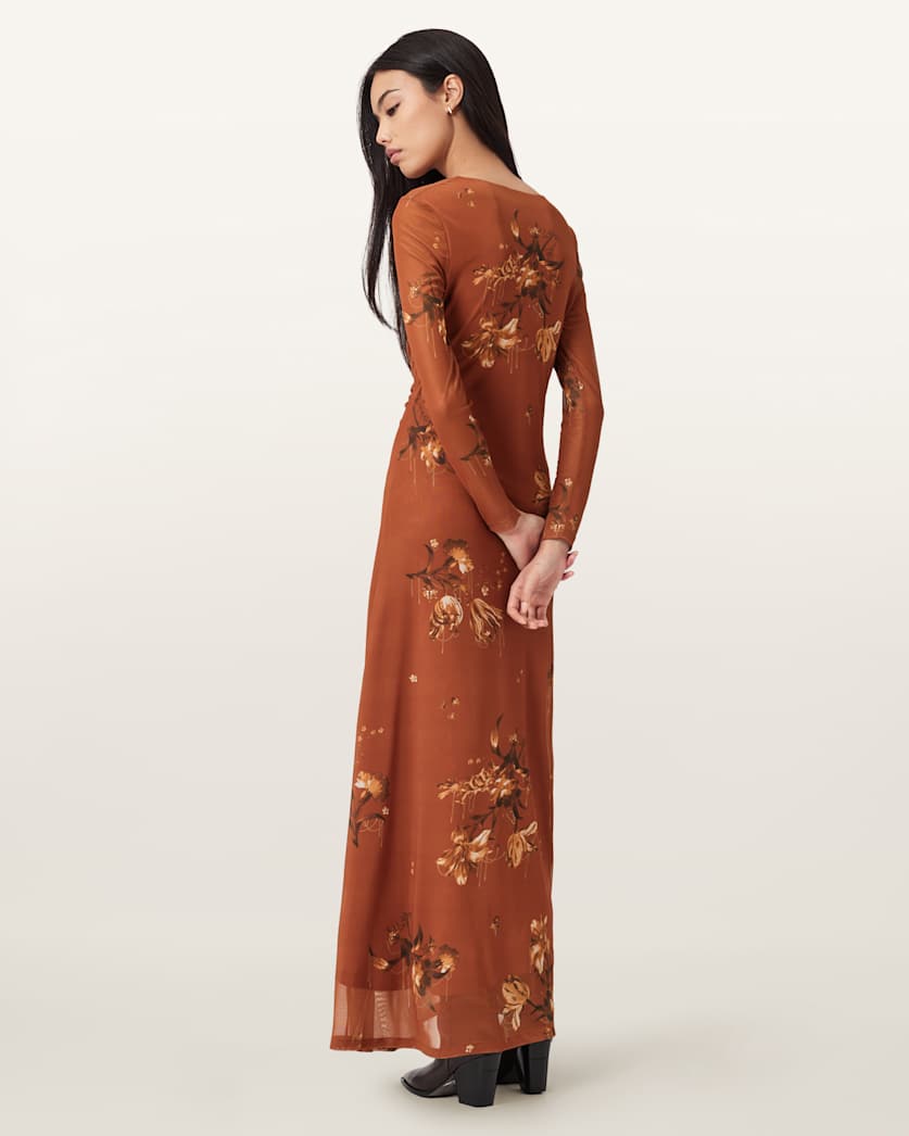 knee length dresses for ladies Long Sleeve Day Gown - MIDI