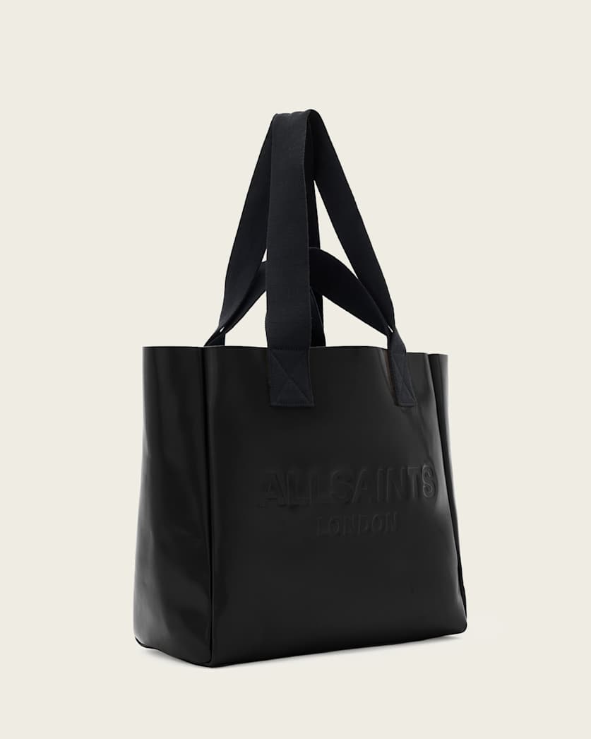Izzy Embossed Logo Leather Tote Bag