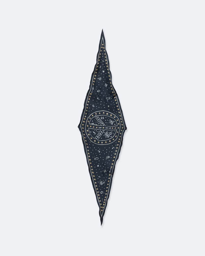 Jett Printed Diamond Silk Scarf